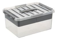 Sunware Q-line multiBox 15 liter transp/metaal - thumbnail