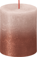Rustiek fading metallic stompkaars 80/68 Misty pink Amber - Bolsius