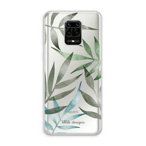 Tropical watercolor leaves: Xiaomi Redmi Note 10 Lite Transparant Hoesje