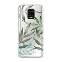 Tropical watercolor leaves: Xiaomi Redmi Note 10 Lite Transparant Hoesje