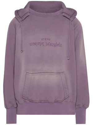 Maison Margiela hoodie zippé en coton à logo - Violet