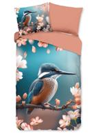 Good Morning Dekbedovertrek "ijsvogel met bloemen" - Multi - (140x200/220 cm) - Katoen