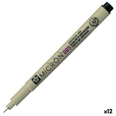 Markeerstiften Talens Sakura PIGMA MICRON 005 Zwart (12 Stuks)