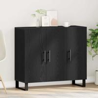 Dressoir Zwart eiken 90 x 34 x 80 cm Bewerkt hout