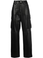 Giuseppe Di Morabito pantalon en cuir à poches cargo - Noir