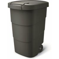 Afvalcontainer/rolemmer Wheeler - zwart - 95 liter - 54 x 50 x 76 cm - huis/tuin afval scheiden