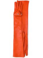 Prada gants longs en cuir - Orange