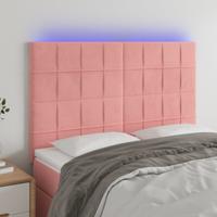 Hoofdbord LED 144x5x118/128 cm fluweel zwart