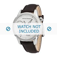 Armani horlogeband AR4644 Leder Donkerbruin 22mm + bruin stiksel - thumbnail