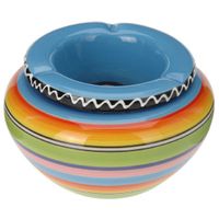 Spaanse gekleurde asbak blauw 14 cm   -