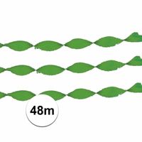 2x Feestartikelen Groen crepe papier slinger 24 m
