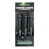 Korda Leadcore Leaders Hybrid Lead Clip QC Swivel 1m Weed - thumbnail