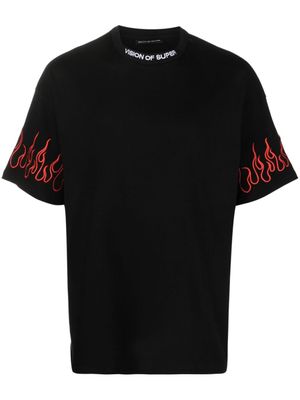 Vision Of Super t-shirt à flammes brodées - Noir