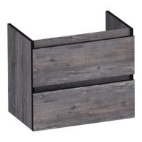 Brauer Joy Edge - Onderkast Ondiep - 60 cm - met 2 Softclose Lades Greeploos en 1 Sifon Uitsparing - Driftwood