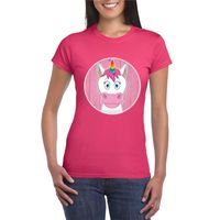 T-shirt eenhoorn roze dames - thumbnail