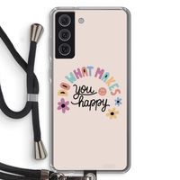 Happy days: Samsung Galaxy S21 FE Transparant Hoesje met koord