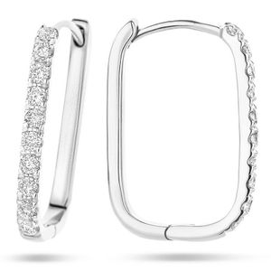 Oorringen Paperclip witgoud-diamant 2 x 0,11 ct H si wit 15 x 15,5 mm