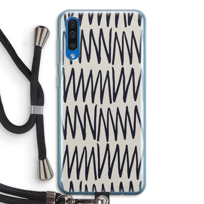 Marrakech Zigzag: Samsung Galaxy A50 Transparant Hoesje met koord