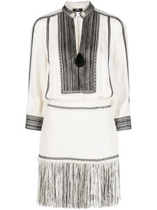 Elisabetta Franchi robe en tweed à franges - Tons neutres