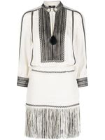 Elisabetta Franchi robe en tweed à franges - Tons neutres