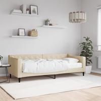 Slaapbank met matras 80x200 cm stof crèmekleurig