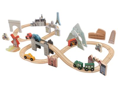 lupilu Houten treinset (Reis door Europa)