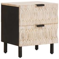 Nachtkastje met lade Wit 40 x 33,5 x 46 cm Massief Mango Hout