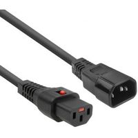 ACT Netsnoer C13 IEC Lock - C14 zwart 2 m, PC1021, 5-Pack