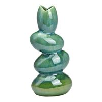 Vaas van porselein groen (B/H/D) 13x28x9cm