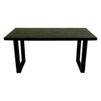 Rechthoekige eettafel Melbourne - 160x90x77 - Zwart - mangohout/metaal