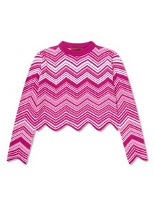 Missoni Kids pull crop à effet usé - Rose