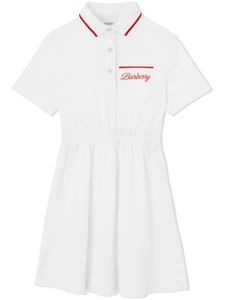 Burberry Kids robe-polo en coton à logo - Blanc