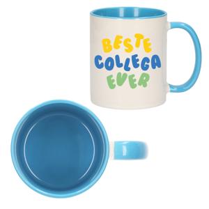 Cadeau mok voor collega - beste collega ever - blauw - keramiek - 300 ml