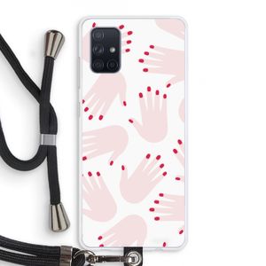 Hands pink: Samsung Galaxy A71 Transparant Hoesje met koord