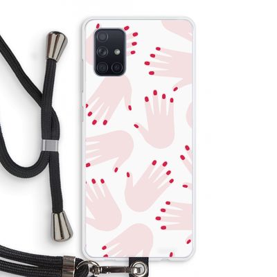 Hands pink: Samsung Galaxy A71 Transparant Hoesje met koord