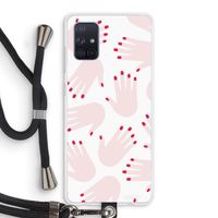 Hands pink: Samsung Galaxy A71 Transparant Hoesje met koord