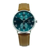 Montreville MON-4 Horloge Manaus staal-leder groen-bruin 40 mm