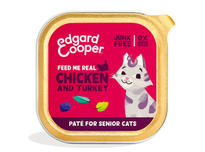 Edgard & Cooper kip en kalkoen paté kat senior natvoer kuipjes 16 x 85gr