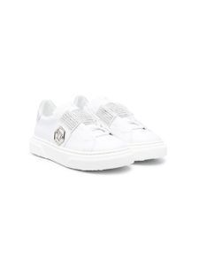 Philipp Plein Junior baskets à ornements en cristal - Blanc