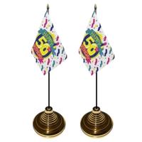50ste verjaardag tafelvlaggetje - 10 x 15 cm - met standaard - 50 jaar geworden - 6x stuks