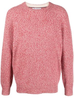 Brunello Cucinelli pull en maille à bords nervurés - Rouge