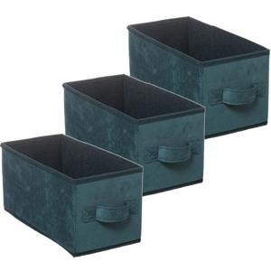 Opbergmand/kastmand - Set van 3x stuks - petrol groen - 7 liter - 31 x 15 x 15 cm - Opbergboxen - Va