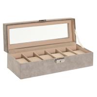 Juwelenkistje Home ESPRIT Grijs Donker grijs Polyurethaan Hout MDF 30 x 10 x 8 cm