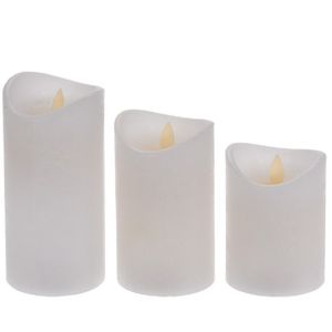 Set van 3 witte led stompkaarsen met afstandsbediening