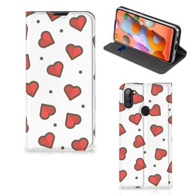 Samsung Galaxy M11 | A11 | Hoesje met Magneet | Hearts