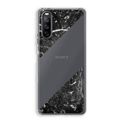 Zwart marmer: Sony Xperia 10 III Transparant Hoesje