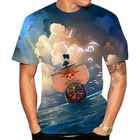 One Piece Aap D. Luffy T-Shirt Anime Cartoon Anime 3D 3D Harajuku Grafisch Voor Voor Stel Voor heren Dames Volwassenen Back To School 3D afdrukken Lightinthebox