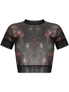 Ottolinger chemise en mesh à motif abstrait - Noir