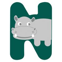 Small Foot - houten dieren kinderletter - n