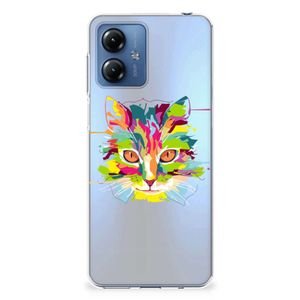Motorola Moto G14 Telefoonhoesje met Naam Cat Color